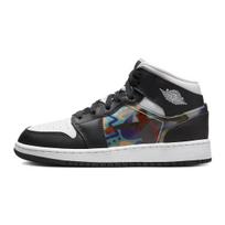 Air Jordan 1 Mid GS Holograminiai Vaikų Kedai Juodi Nauji-Emerald University-Raudoni DR9495-001 36
