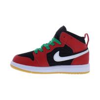 Air Jordan 1 Mid SE PS Christmas Kids Sneakers Red Black White DQ8419-006 35 black