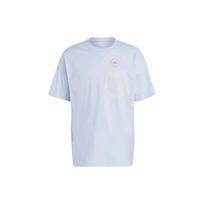 Adidas Stella McCartney Collaboration Sportswear Tee With Letter Print And Loose Fit Unisex Tops Light-Blue IA7712 M