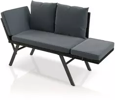 Juskys Daugiafunkcinė suoliukas Calvia 132x62x84 cm juoda/pilka