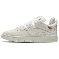 Li Ning Wei Wu Pro Audinys Karvės Skaldyta Oda Suede Neslystantys Žemi Skate Batai Moteriški Kedai Balti AECT032-1 36⅓ white