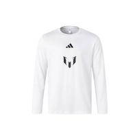Adidas Messi Series American Vintage Pattern Printed Football Casual Culture Long Sleeve T-Shirt Men Tops White JC6121 L