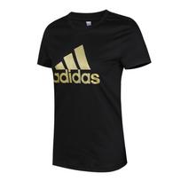 Adidas BoS Metallic Skin-Friendly Soft Comfortable Short Sleeve T-Shirt Women Tops Black FM9447 S