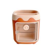 Kawaii Pig Pen Pencil Pot Holder Brush Storage Container Desk Organizer Multifunction Washi Tape Stationery Office Supplies violetinė
