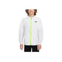 Nike Solid Color Printed Logo Zip-Up Hoodie Kids jackets White FB2017-100 L