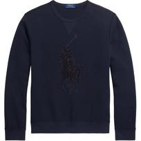 Polo Ralph Lauren Equestrian Knight Siuvinėtas apvalios apykaklės džemperis Vyriškas džemperis Tamsiai mėlynas 710926499-001 S black