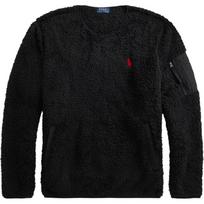 Polo Ralph Lauren FW24 Solid Color Small Pony Embroidered Crew Neck Pullover Long Sleeve Sweatshirt Men sweatshirt Black MNPOKNI16821098-001 XL