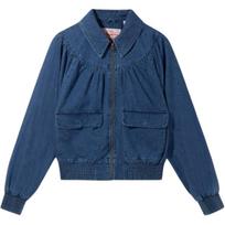 Levis Madingas Laisvalaikio Atverčiama Apykakle Ilgomis Rankovėmis Džinsinė Striukė Moteriškos Striukės Mėlyna A0669-0001 XS