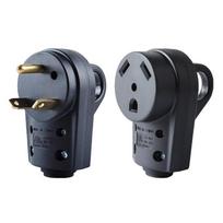 30Amp Campers Plug Male and Female Plug Set Black Campers Plug with Handle Electrical Plug Adapter Receptacle Plug 1