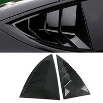 For Tesla Model Y - Car Rear Window Quarter Louver Shutter Cover Side Vent Trim Sticker ABS Exterior Accessories Gloss Black
