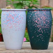 Vintage Handmade Coarse Pottery Jar for Succulents and Flowers - Breathable Purple Clay Pot with Large Opening Large - Ceramic žalia