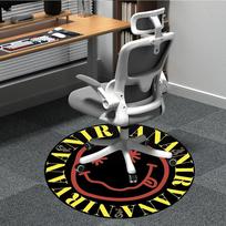 1pc Nirvana Smiley Chair Carpet for Office Non-Slip,Machine Washable Rug for Office, Room - Holiday Decor - Machine Made yy251017234 80cm by 80cm gray