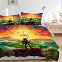 3pcs Legend of Zelda Cover Set, 1 Cover + 2 Pillowcases (No Insert), Bedding for All Seasons, Bedding,Bedroom Decor yy250922083 135x200cm yellow