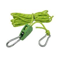 1 Set Roller Rope Tensioner with 4/5M Cord Heavy Duty Outdoor Backpacking Hiking Boating Camping Guyline Rope Adjuster Tightener 4 žalia