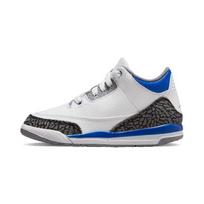 Air Jordan 3 Retro PS Racer Blue Vaikų Sportbačiai Balti Juodi Cementiniai-Pilki 429487-145 28