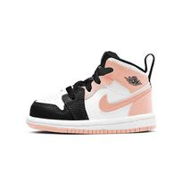Air Jordan 1 Mid TD Crimson Tint Baby Sneakers Pink White Black 640735-133 27 beige