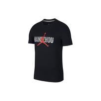 Jordan Air  Hz City Series Tee With Brand Logo And Letter Print Men Tops Black BV6961-010 M gray