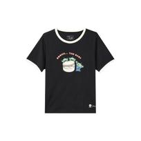 Adidas Neo Letter Print Round Neck Short Sleeve T-Shirt Women Tops Black IP9384 L