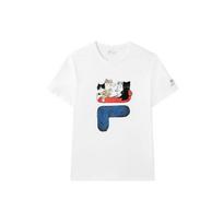 FILA X Pepe Shimada Collaboration Logo Cat Illustration American Vintage Sports Crew Neck Short Sleeve T-Shirt Men Tops White F11M123192FWT XS