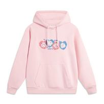 Li Ning X League Of Legends Poro Collaboration Hooded Loose Fleece Long Sleeve Sweatshirt Unisex sweatshirt Light-Pink AWDTE93-3 L white