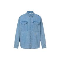 Levis Solid Color Letter Denim Long Sleeve Shirt Men shirts Blue A6386-0000 M