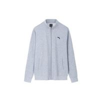 Anta Plain Zip-Up Hoodie Men hoodies Gray Heather-Gray 952357701-1 L
