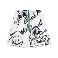 Li Ning League Of Legends Pool Party Collaboration Cartoon Print Straight Leg Cream White All Over Print Casual Shorts Men shorts AKST829-4 L white