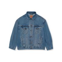 Levis FW22 Solid Color Button Down Collar Long Sleeve Denim Jacket Women jackets Blue A3472-0003 M