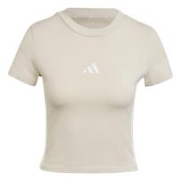 Adidas Essentials 3-Stripes Slim Fit Short Sleeve Sports T-Shirt Women Tops Miracle-Kaolin-Brown White JE1247 S beige
