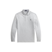 Polo Ralph Lauren Striped Trim Small Pony Embroidered Casual Long Sleeve Polo Shirt Men tops Light-Gray MNPOKNI16821196-020 XS