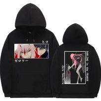 Japanese Anime Darling In The Franx Zero Two Hiro Graphic Print Hoodie Men Women  Sweatshirts Casual Streetwear Plus Size L