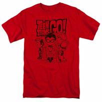 26 Teen Titans Go! Team Up T Shirt Mens Licensed Cartoon Merch Beast Boy Red Unisex T-Shirt M