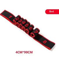4*90Cm Elastic Yoga Stretching Strap Equipped With Loops Stretch Straps Resistance Bands Legs Stretcher Belt Pilates Physical Activity Fitness raudona