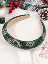 Christmas Headbands For Women Pearl Snowflake Headband Crystal Wide Headband Xmas Holiday Hair Accessories Gifts Quality