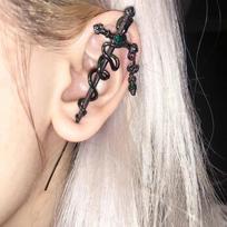 Cool Punk Dark Wind Spirit Snake Wrapping Ear Hanging Animal Snake Simulation Piercing Ear Nails Exaggerated Earrings for Women