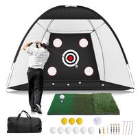 Outdoor Golf Swing Practice Net Triple Grass Foldable Golf Training Net Set Multi Functional Target Net Durable Easy