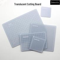 Junesix Multi-Purpose Cutting Mat: Semi-Transparent Planner, Sticker, Scrapbooking, Rubber Stamp Cutting Board. 6x6cm - Semi-transparent Cutting Mat gray