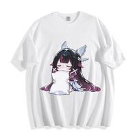 Genshin Columbina Pillow Hug T-Shirt-Chibi Sleepy Wings Kawaii Design Unisex Tee XS