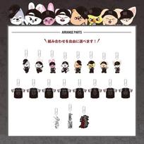 Stray Kids SKZOO Acrylic 19pcs Keychain DIY Mix and Match Baseball Jersey Cartoon Pendant Bag Accessory Kpop Merch Gift for STAY 19pcs gray