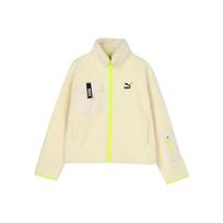 Puma „Trail Sherpa FZ Fashion“ striukė su užtrauktuku su minimalistiniu logotipu, moteriški viršutiniai drabužiai, beveik balti 928727-01 S beige