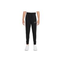 Nike Kids Fleece Color-Block Logo Embroidery Drawstring Joggers Kids Bottoms Black DJ5834-010 L beige