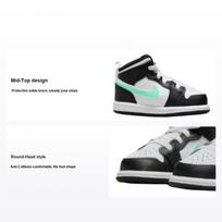 Air Jordan 1 Mid TD Green Glow Baby Sneakers Black White DQ8425-103 23.5 white