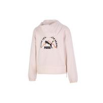 Puma Camping Full-zip Hoodie With Geometric Logo Pattern Women Tops Pink 537429-48 M