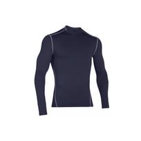 Under Armour Strong Stretch Half High Neck Long Sleeve Fitness Shirt Men tops Dark-Blue 1265648-410 S black