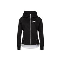 „Nike“ logotipo spausdinta gobtuvu užtraukiama ilgomis rankovėmis striukė moterims, juoda 930759-011 M
