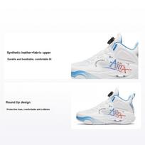 Anta Kids Wind Tunnel 2.0 Comfortable Shock Absorbing Durable Mid-Top Basketball Shoes Kids basketball shoes White Blue A312341115-1 37