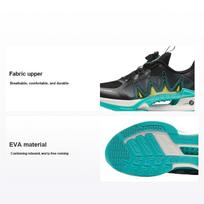 Anta Kids Wind Chaser 6.0 Non-Slip Shock Absorbing Wear-Resistant Breathable Rebound Low-Top Running Shoes Kids running shoes Black Green 312425517-2 38