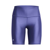 Under Armour Heat Gear Series Solid High Waist Tightening Training Shorts Women shorts Carbon-Blue 1360939-561 S