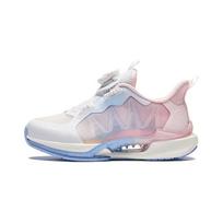 Anta Kids Wind Chaser 6.0 Test Shock Absorption Wear Resistant Low Top Running Shoes Kids sneaker White Pink Blue 322429901-4 28