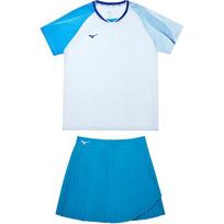 Mizuno Performance Series SS24 Color Block Round Neck Raglan Short Sleeve Top And Elastic Waist Short Skirt Set Women Set White 72CG45P1 XL